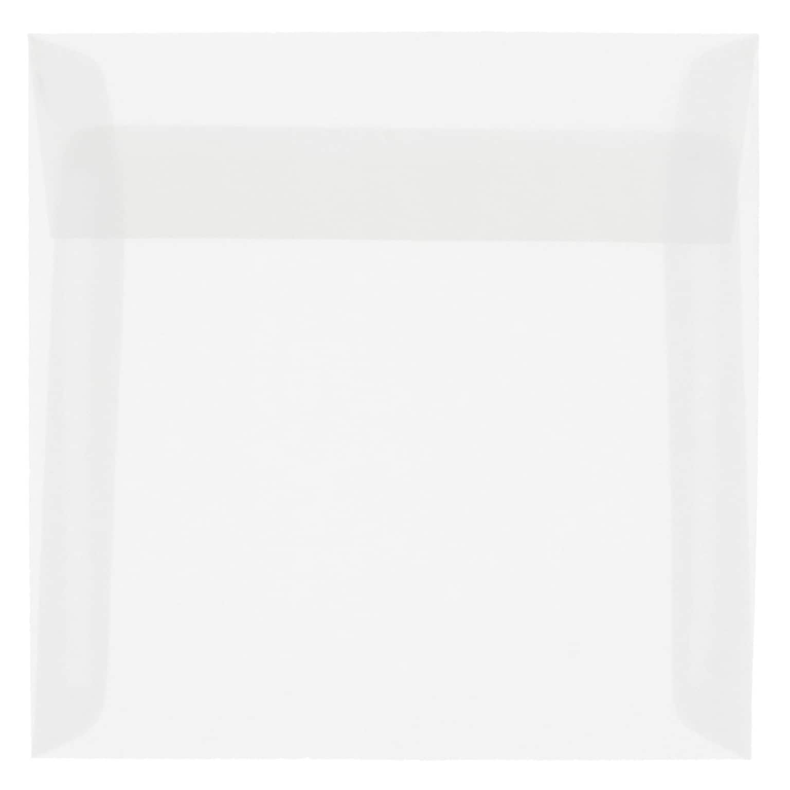 JAM Paper 8 x 8 Square Translucent Vellum Invitation Envelopes, Clear, 25/Pack (51287)