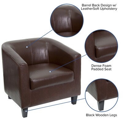 Flash Furniture Leather Guest Chair, Brown (BT873BN)