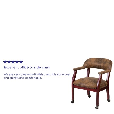 Flash Furniture Bomber Mid Back Luxurious Conference Chair With Casters, Jacket Brown