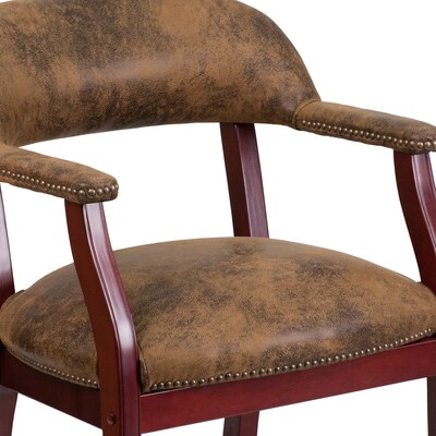 Flash Furniture Bomber Mid Back Luxurious Conference Chair With Casters, Jacket Brown