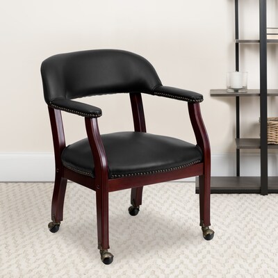 Flash Furniture Vinyl Accent Chair, Black (BZ100BLK)