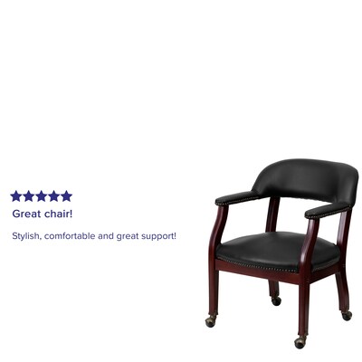 Flash Furniture Vinyl Accent Chair, Black (BZ100BLK)