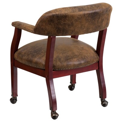 Flash Furniture Bomber Mid Back Luxurious Conference Chair With Casters, Jacket Brown