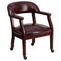 Flash Furniture Vinyl Mid Back Luxurious Conference Chair With Casters, Oxblood