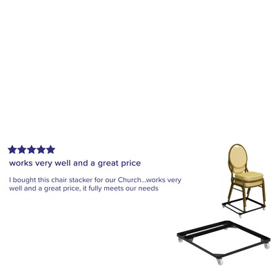 Flash Furniture HERCULES™ Steel Stack Chair and Church Chair Dolly, Black