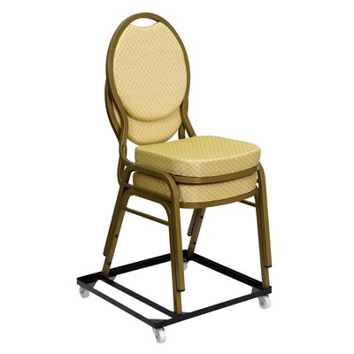 Flash Furniture HERCULES™ Steel Stack Chair and Church Chair Dolly, Black