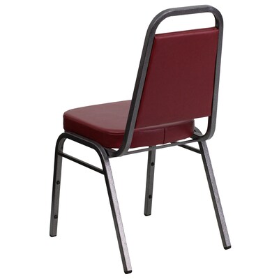 Flash Furniture HERCULES Series Vinyl Trapezoidal Banquet Stack Chair, Burgundy (4FDBHF1SVBY)