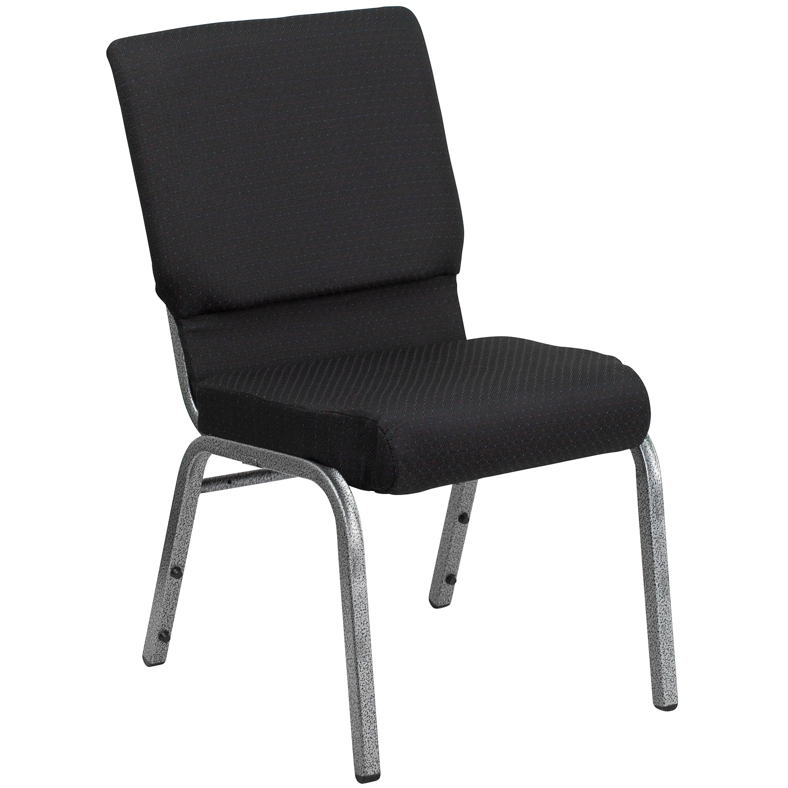 Flash Furniture HERCULES Series Fabric Stacking Church Chair, Black Patterned/Silver Vein Frame (FCH185SVJP02)