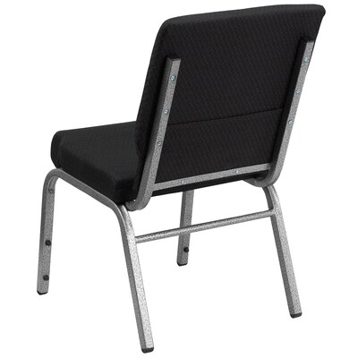 Flash Furniture HERCULES Series Fabric Stacking Church Chair, Black Patterned/Silver Vein Frame (FCH185SVJP02)