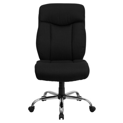 Flash Furniture HERCULES Series Armless Ergonomic Fabric Swivel Big & Tall Executive Office Chair, Black (GO1235BKFAB)