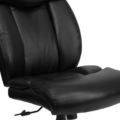 Flash Furniture HERCULES Series Armless Ergonomic LeatherSoft Swivel Big & Tall Executive Office Chair, Black (GO1235BKLEA)