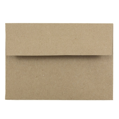 JAM Paper 4Bar A1 Invitation Envelopes, 3.625 x 5.125, Brown Kraft Paper Bag, 50/Pack (LEKR900SFI)