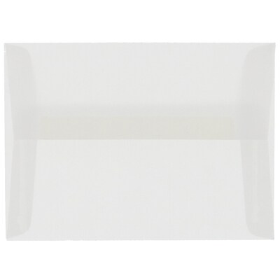 JAM Paper A8 Translucent Vellum Invitation Envelopes, 5.5 x 8.125, Clear, 25/Pack (79462)