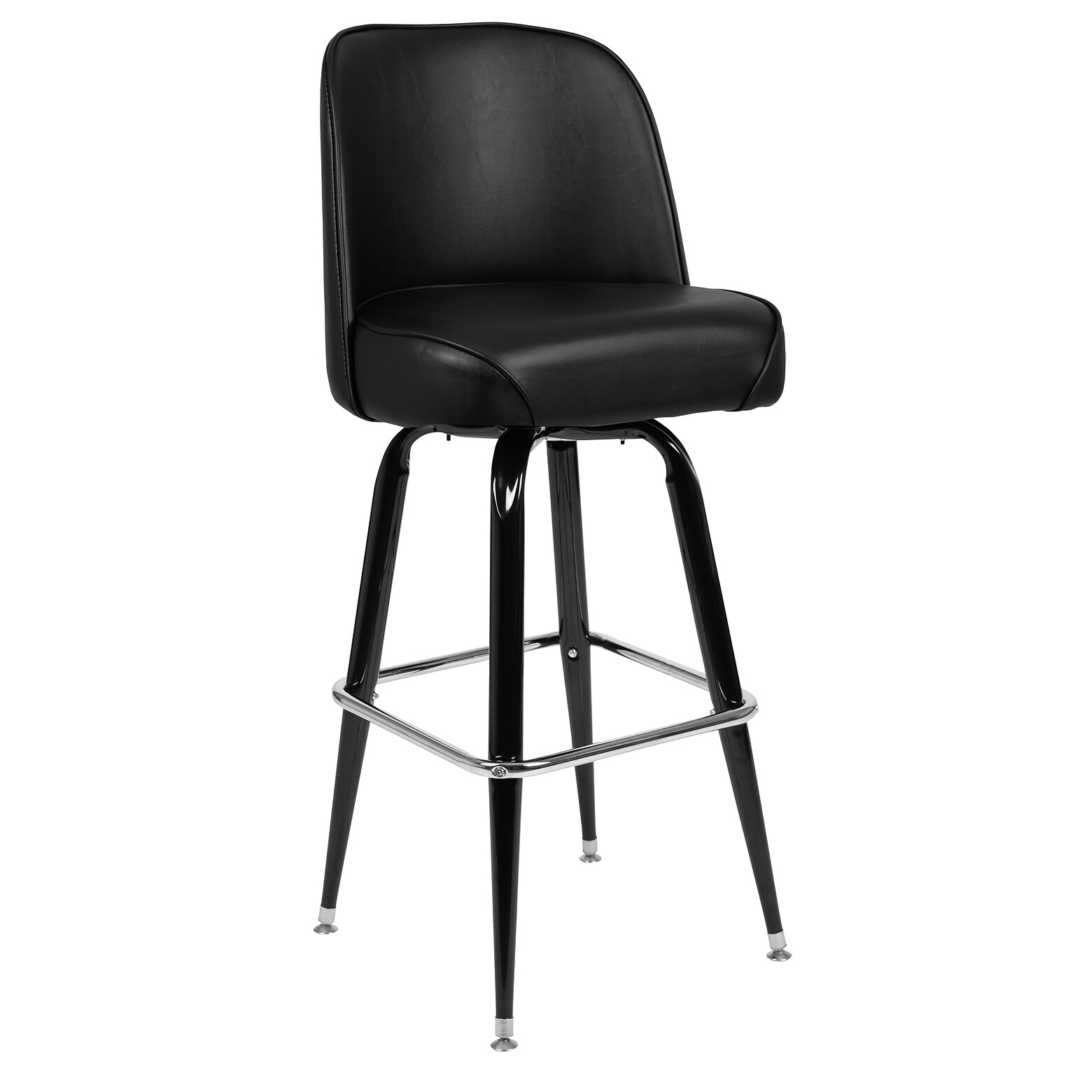 Flash Furniture James Traditional Metal Full Back Barstool, Black (XUF125)