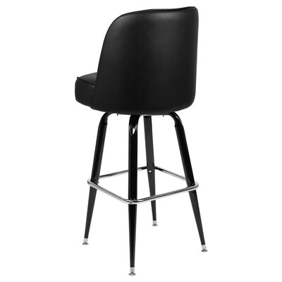 Flash Furniture James Traditional Metal Full Back Barstool, Black (XUF125)