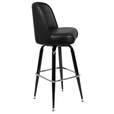 Flash Furniture James Traditional Metal Full Back Barstool, Black (XUF125)