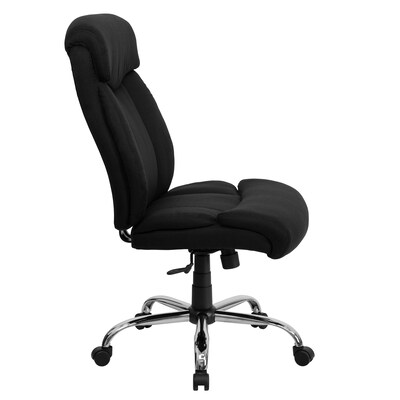 Flash Furniture HERCULES Series Armless Ergonomic Fabric Swivel Big & Tall Executive Office Chair, Black (GO1235BKFAB)