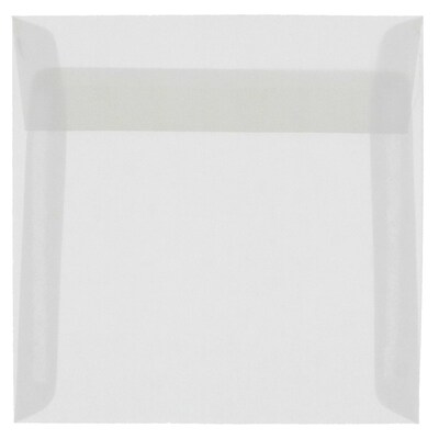 JAM Paper 9.5 x 9.5 Square Translucent Vellum Invitation Envelopes, Clear, 25/Pack (2851357)