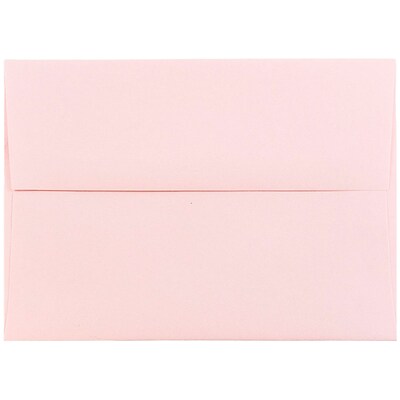 JAM Paper® A6 Invitation Envelopes, 4.75 x 6.5, Baby Pink, 25/Pack (155625)