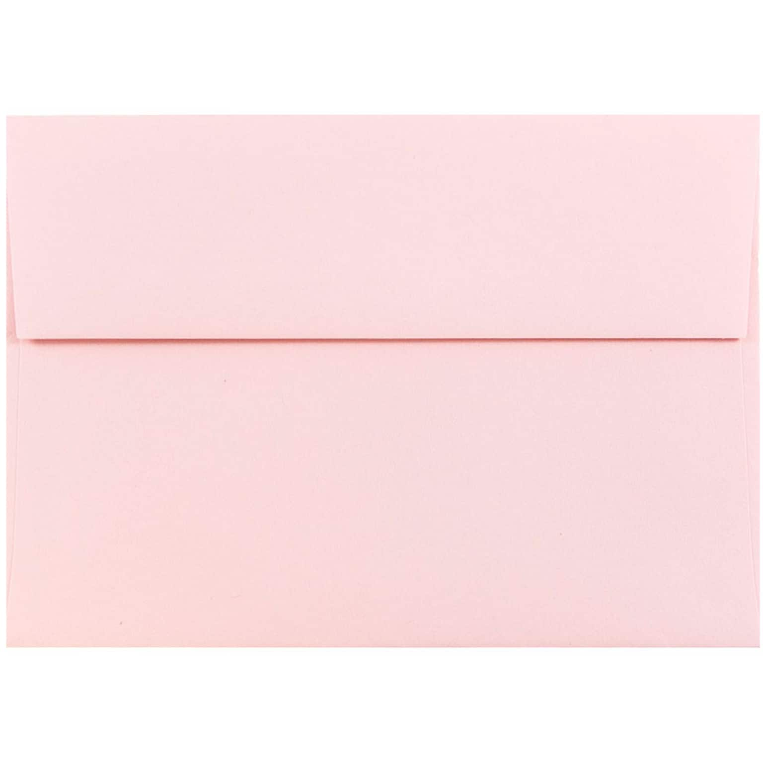 JAM Paper A7 Invitation Envelopes, 5.25 x 7.25, Baby Pink, 50/Pack (155627I)