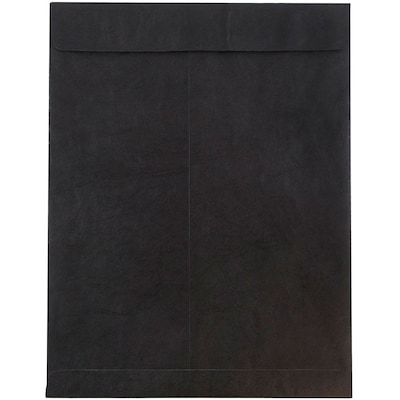 JAM Paper Tear-Proof Tyvek Open End Catalog Envelopes, 10 x 13, Black, 25/Pack (V021376)