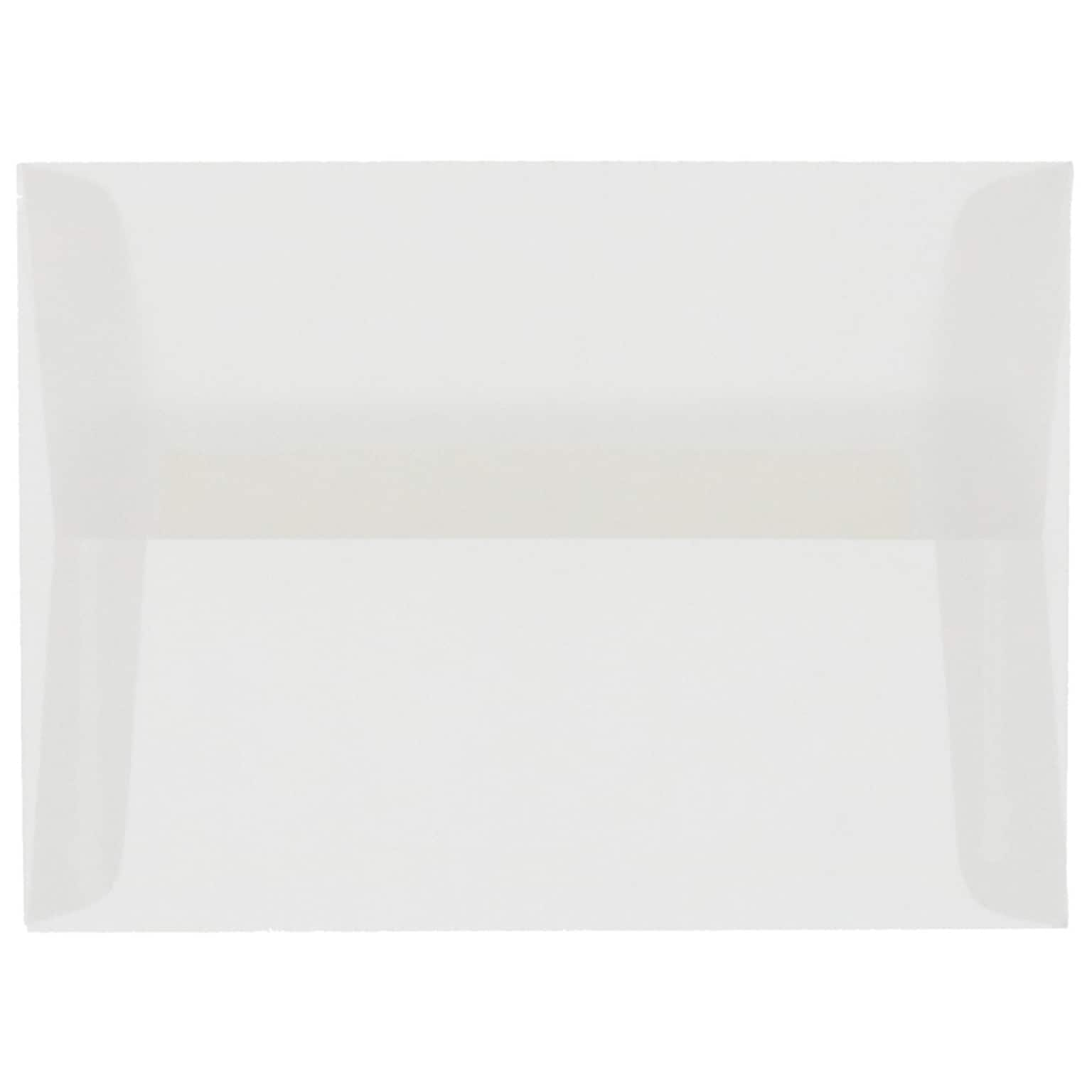 JAM Paper A9 Translucent Vellum Invitation Envelopes, 5.75 x 8.75, Clear, 25/Pack (900964615)