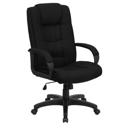 Flash Furniture Jessica Fabric Swivel High Back Executive Office Chair, Black (GO5301BBK)