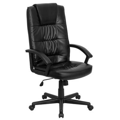 Flash Furniture Nora LeatherSoft Swivel High Back Executive Office Chair, Black (GO7102)