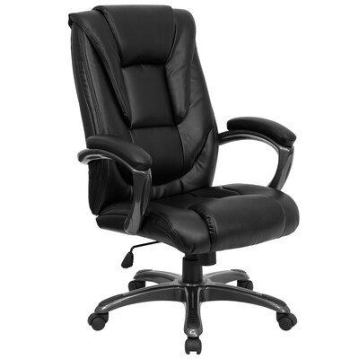 Flash Furniture Oma Ergonomic LeatherSoft Swivel High Back Executive Office Chair, Black (GO7194BBK)