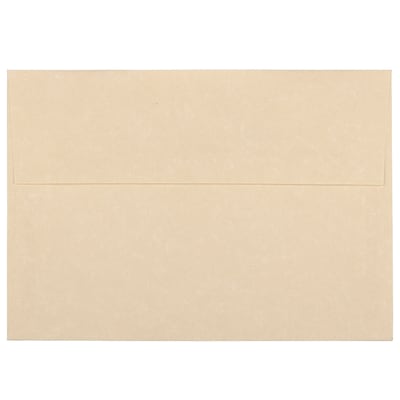 JAM Paper A7 Parchment Invitation Envelopes, 5.25 x 7.25, Brown Recycled, 50/Pack (35311I)