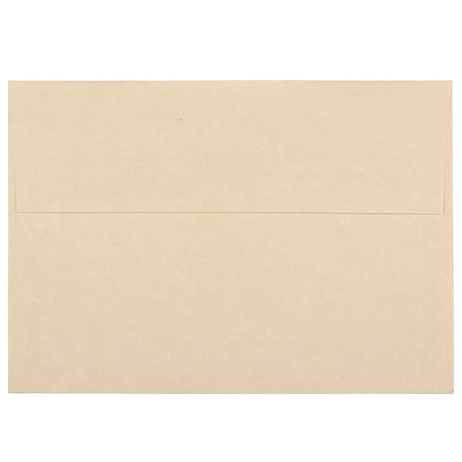 JAM Paper A7 Parchment Invitation Envelopes, 5.25 x 7.25, Brown Recycled, 50/Pack (35311I)
