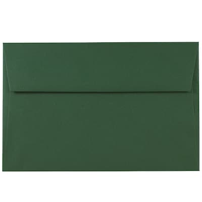 JAM Paper A9 Invitation Envelopes, 5.75 x 8.75, Dark Green, 50/Pack (157459i)