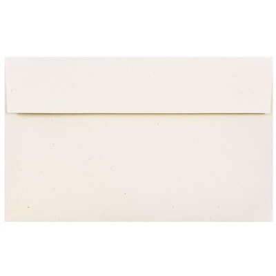 JAM Paper A10 Recycled Invitation Envelopes, 6 x 9.5, Milkweed Genesis, 50/Pack (3313I)