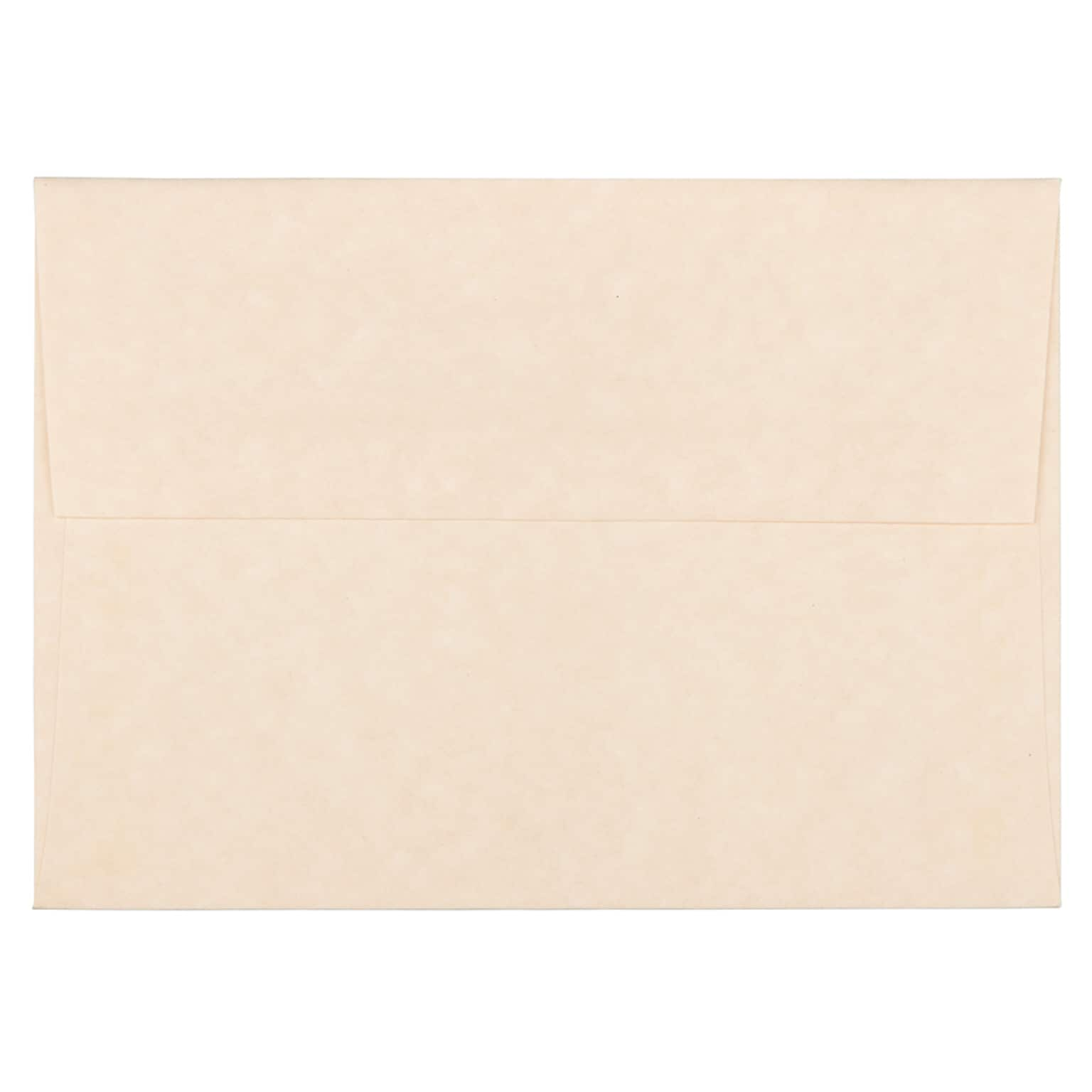 JAM Paper A6 Parchment Invitation Envelopes, 4.75 x 6.5, Natural Recycled, 50/Pack (34926I)