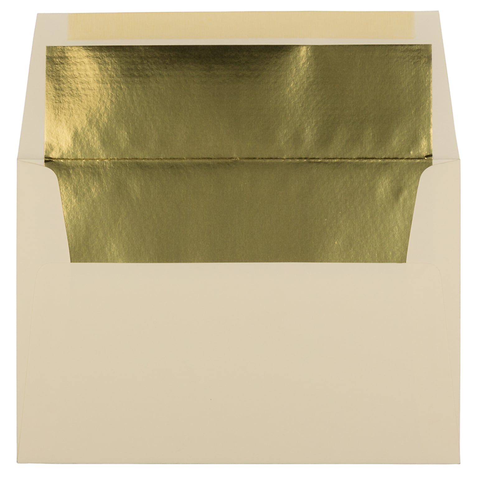 JAM Paper® A8 Foil Lined Invitation Envelopes, 5.5 x 8.125, Ecru with Gold Foil, 50/Pack (332417064I)
