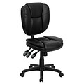 Flash Furniture Caroline Armless Ergonomic LeatherSoft Swivel Mid-Back Multifunction Task Office Chair, Black (GO930FBKLEA)