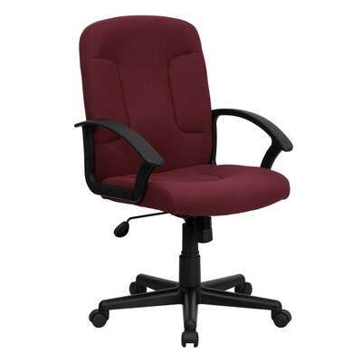 Flash Furniture Garver Fabric Swivel Mid-Back Executive Office Chair, Burgundy (GOST6BYFAB)