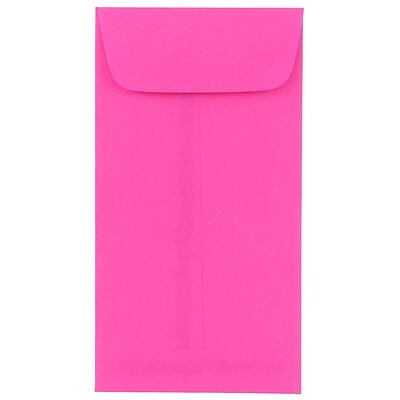 JAM Paper® #7 Coin Business Colored Envelopes, 3.5 x 6.5, Ultra Fuchsia Pink, 25/Pack (1526767)