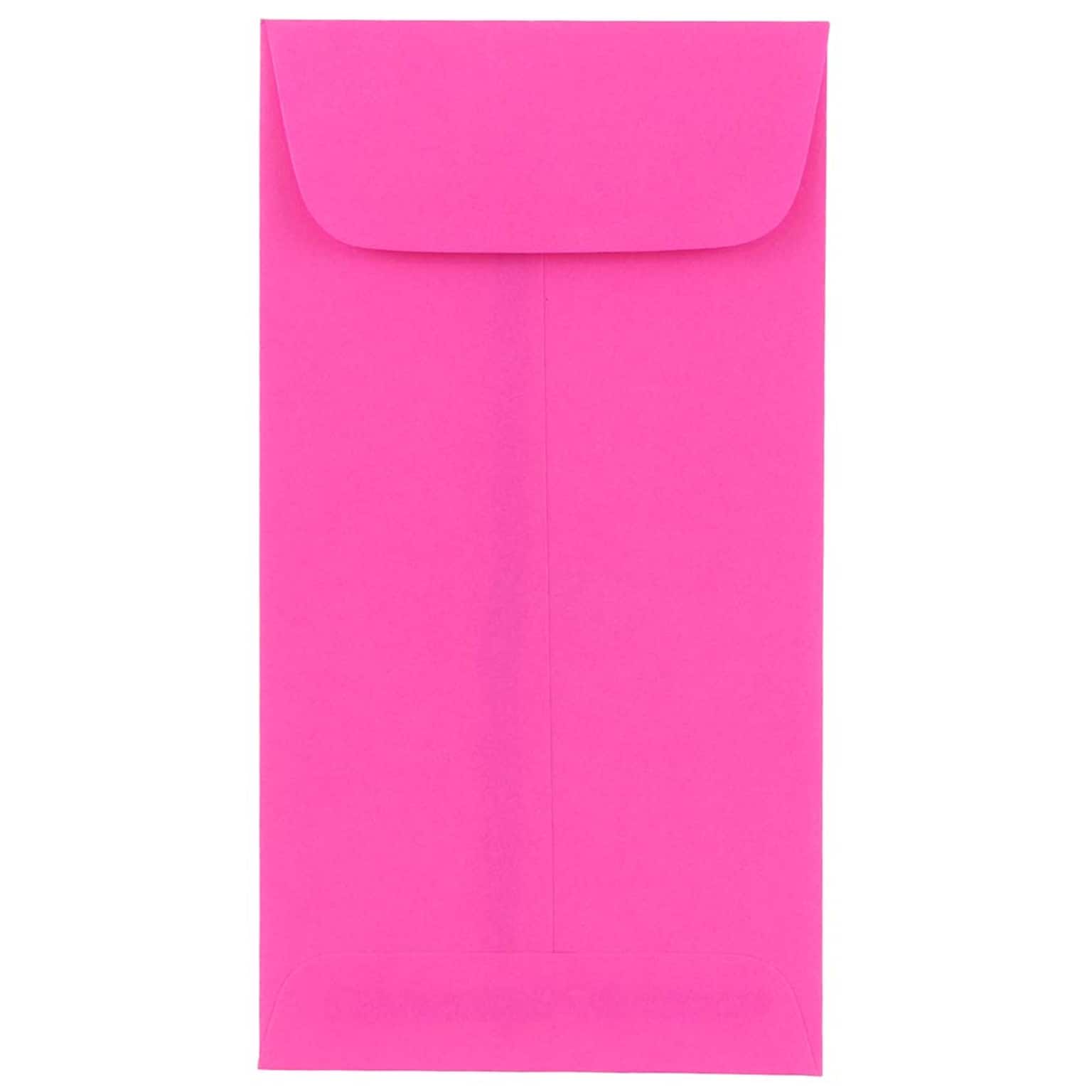 JAM Paper #7 Coin Business Colored Envelopes, 3.5 x 6.5, Ultra Fuchsia Pink, 25/Pack (1526767)