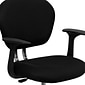 Flash Furniture Beverly Ergonomic Mesh Swivel Mid-Back Padded Task Office Chair, Black (H2376FBKARMS)