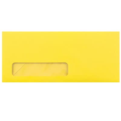 JAM Paper #10 Window Envelope, 4 1/8 x 9 1/2, Yellow, 25/Pack (5156482)