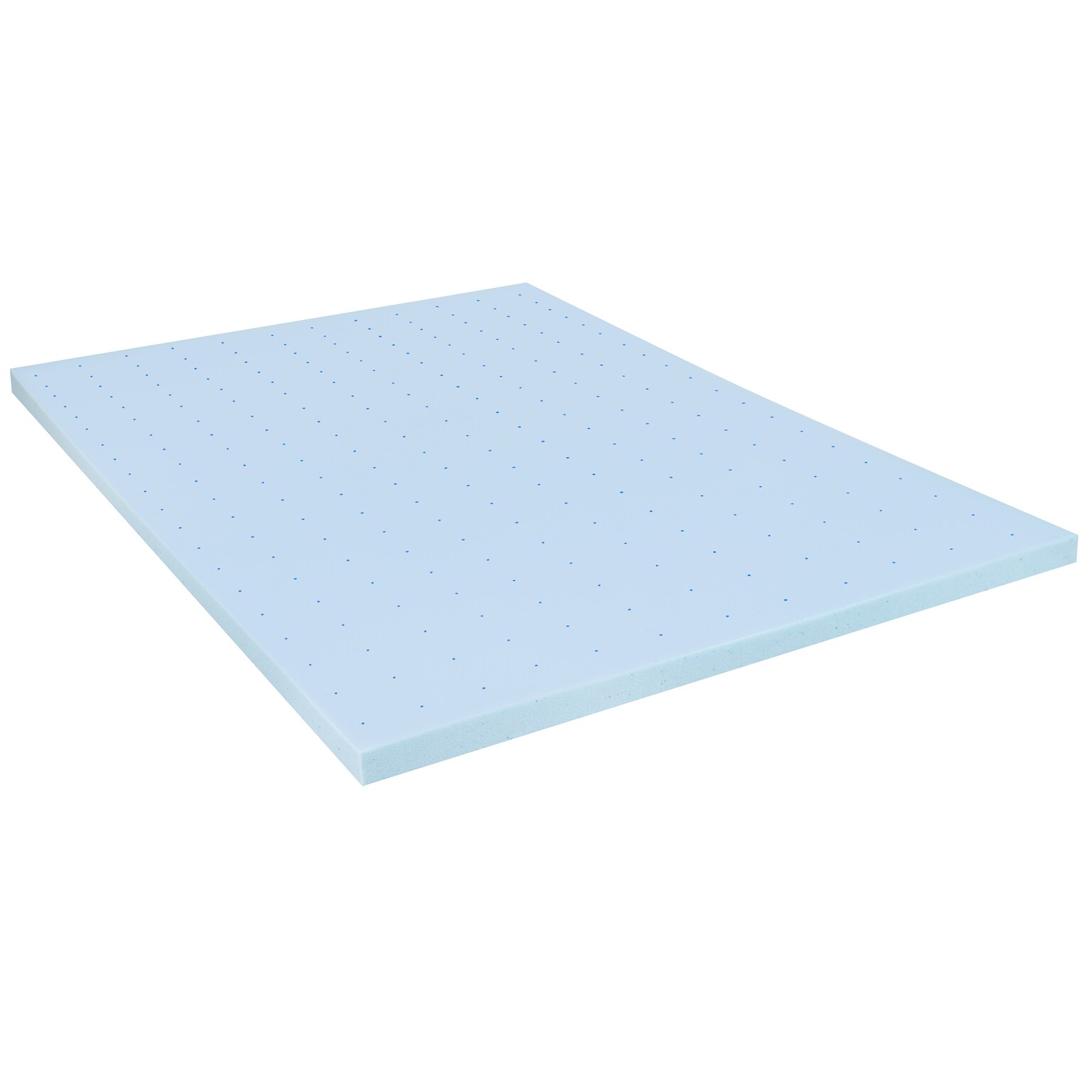 Flash Furniture Capri Comfortable Sleep Full Size Cooling Gel Memory Foam Mattress Topper, Blue, 54.3 x 75.5 x 2 (MRM352F)