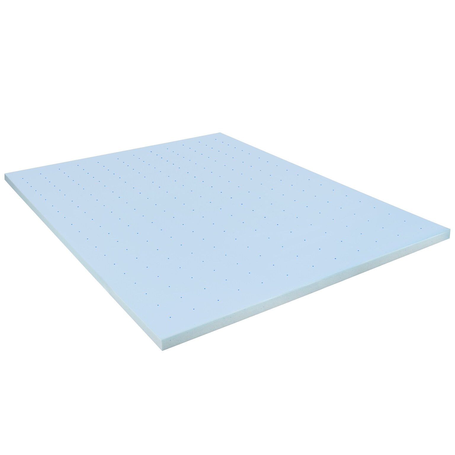 Flash Furniture Capri Comfortable Sleep Queen Size Cooling Gel Memory Foam Mattress Topper, Blue, 60 x 80 x 2 (MRM352Q)
