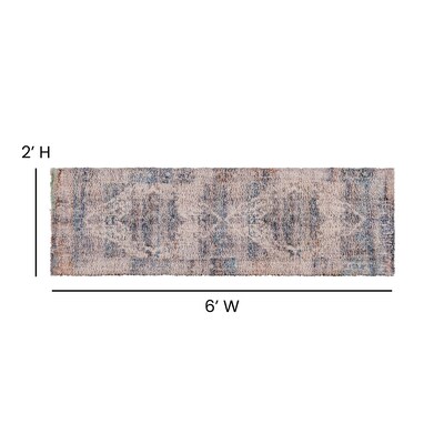 Flash Furniture Dana Collection Polyester 70" x 24" Rectangular Handmade Rug, Blue (RCRG1901626)