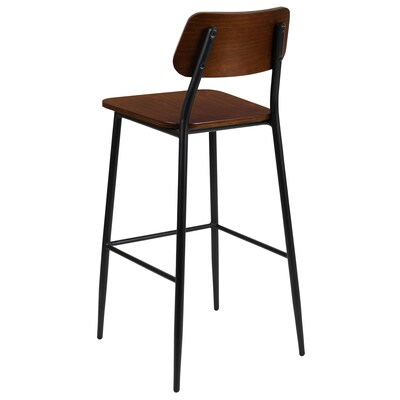 Flash Furniture Lincoln Industrial Steel Rectangular Back Barstool, Gunmetal (XUDG60725B)