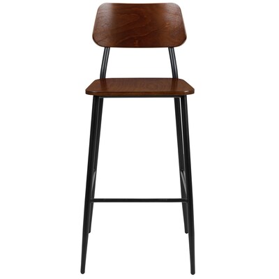 Flash Furniture Lincoln Industrial Steel Rectangular Back Barstool, Gunmetal (XUDG60725B)