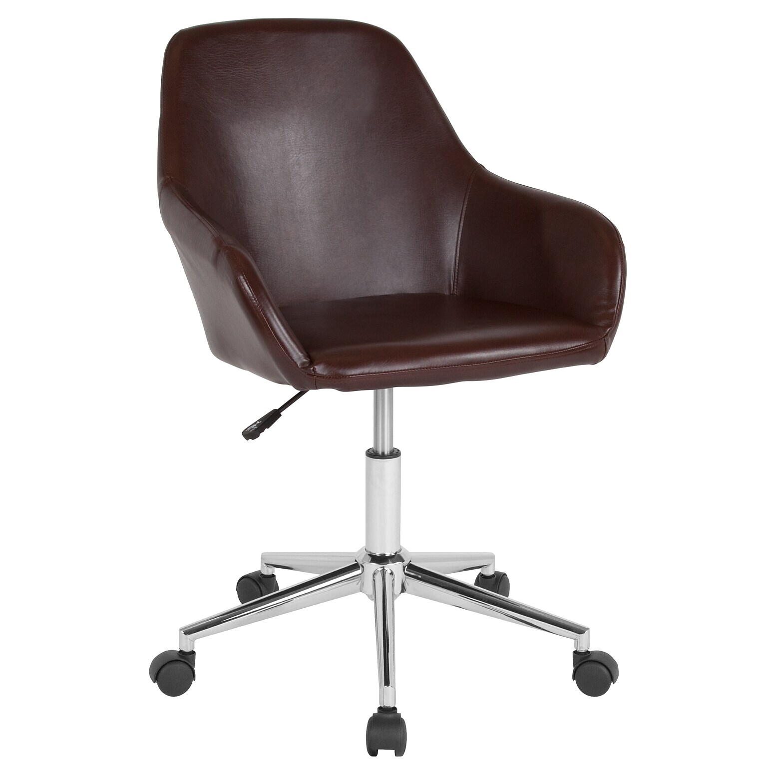 Flash Furniture Cortana LeatherSoft Swivel Mid-Back Home and Office Chair, Brown (DS8012LBBRN)
