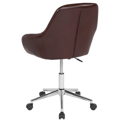 Flash Furniture Cortana LeatherSoft Swivel Mid-Back Home and Office Chair, Brown (DS8012LBBRN)