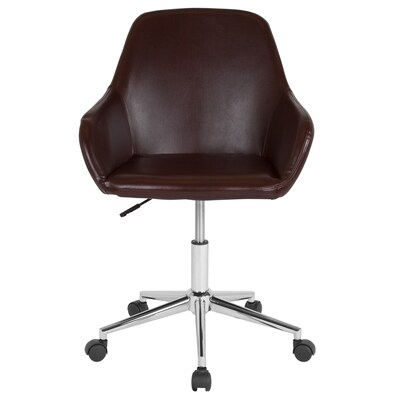 Flash Furniture Cortana LeatherSoft Swivel Mid-Back Home and Office Chair, Brown (DS8012LBBRN)