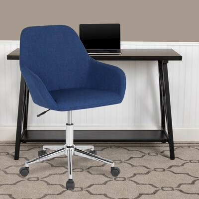 Flash Furniture Cortana Fabric Swivel Mid-Back Home and Office Chair, Blue (DS8012LBBLUF)